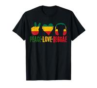 Peace Love Reggae Music Rastafari Roots Rasta Reggae Pride T-Shirt
