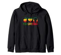 Peace Love Reggae Music Rastafarian Roots Rasta Reggae Pride Sweat à Capuche