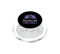 Peace Love Reiki Guérison spirituelle Chakra Qi Guérisseur holistique PopSockets PopGrip pour MagSafe