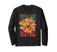 Peace Love Rock And Roll Groovy Psychédélique années 70 Manche Longue