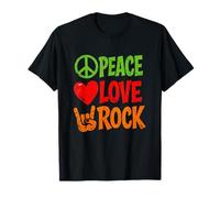 Peace Love Rock Fun Throwback Old School Movement Loving T-Shirt