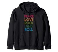 Peace Love Rock & Roll, J'aime Le Rock & Roll, Cool Rock & Roll Sweat à Capuche