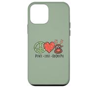 Peace Love & Rudolph Reindeer Christmas Xmas Kids Girls Coque pour iPhone 12 Mini
