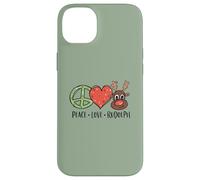 Peace Love & Rudolph Reindeer Christmas Xmas Kids Girls Coque pour iPhone 14 Plus