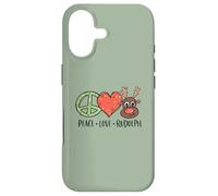 Peace Love & Rudolph Reindeer Christmas Xmas Kids Girls Coque pour iPhone 17