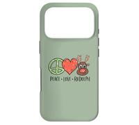 Peace Love & Rudolph Reindeer Christmas Xmas Kids Girls Coque pour iPhone 17 Pro