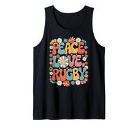 Peace Love Rugby Joueur de rugby rétro années 60 et 70 Débardeur