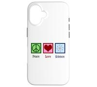 Peace Love Science, Jolie Scientifique modèle Atomique Coque pour iPhone 16