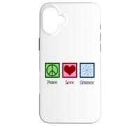 Peace Love Science, Jolie Scientifique modèle Atomique Coque pour iPhone 16 Plus