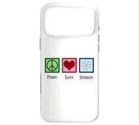 Peace Love Science, Jolie Scientifique modèle Atomique Coque pour iPhone 17 Pro Max