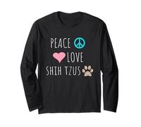 Peace Love Shih Tzu's Cute Dog Puppy Lover Manche Longue