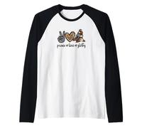Peace Love Sloths Graphic for Women and Girls Cute Sloth Mom Manche Raglan