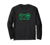 Peace Love Soccer Fan Vêtements Hommes Femmes Enfants Joueurs de Football Manche Longue