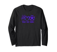 Peace Love Soccer Fan Vêtements Hommes Femmes Enfants Joueurs de Football Manche Longue