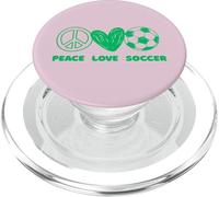 Peace Love Soccer Fan Vêtements Hommes Femmes Enfants Joueurs de Football PopSockets PopGrip pour MagSafe