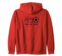 Peace Love Soccer Fan Vêtements Hommes Femmes Enfants Joueurs de Football Sweat à Capuche