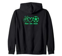 Peace Love Soccer Fan Vêtements Hommes Femmes Enfants Joueurs de Football Sweat à Capuche