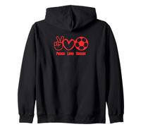 Peace Love Soccer Fan Vêtements Hommes Femmes Enfants Joueurs de Football Sweat à Capuche