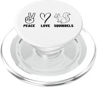 Peace Love Squirrels Écureuil Fier pour Hommes et Femmes PopSockets PopGrip pour MagSafe