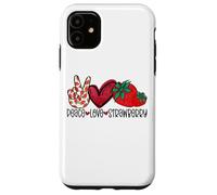 Peace Love Strawberry Farmer Strawberry Lover Berry Fruits Coque pour iPhone 11