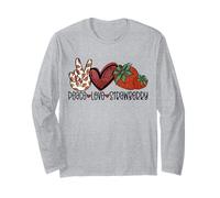 Peace Love Strawberry Farmer Strawberry Lover Berry Fruits Manche Longue