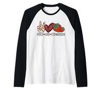 Peace Love Strawberry Farmer Strawberry Lover Berry Fruits Manche Raglan
