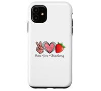 Peace Love Strawberry Shirts Farmer Strawberry Lover Fruit Coque pour iPhone 11