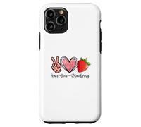 Peace Love Strawberry Shirts Farmer Strawberry Lover Fruit Coque pour iPhone 11 Pro