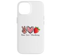 Peace Love Strawberry Shirts Farmer Strawberry Lover Fruit Coque pour iPhone 14