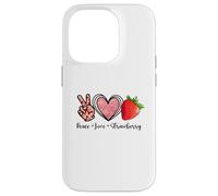 Peace Love Strawberry Shirts Farmer Strawberry Lover Fruit Coque pour iPhone 14 Pro
