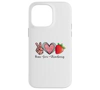 Peace Love Strawberry Shirts Farmer Strawberry Lover Fruit Coque pour iPhone 14 Pro Max