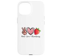 Peace Love Strawberry Shirts Farmer Strawberry Lover Fruit Coque pour iPhone 15