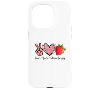 Peace Love Strawberry Shirts Farmer Strawberry Lover Fruit Coque pour iPhone 15 Pro