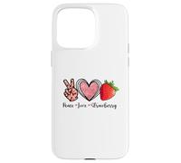 Peace Love Strawberry Shirts Farmer Strawberry Lover Fruit Coque pour iPhone 15 Pro Max