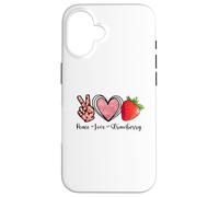 Peace Love Strawberry Shirts Farmer Strawberry Lover Fruit Coque pour iPhone 16