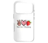 Peace Love Strawberry Shirts Farmer Strawberry Lover Fruit Coque pour iPhone 17 Pro