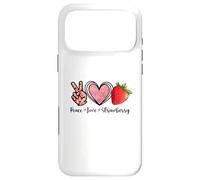 Peace Love Strawberry Shirts Farmer Strawberry Lover Fruit Coque pour iPhone 17 Pro Max