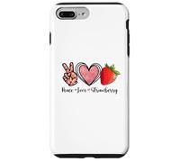 Peace Love Strawberry Shirts Farmer Strawberry Lover Fruit Coque pour iPhone 7 Plus/8 Plus