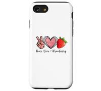 Peace Love Strawberry Shirts Farmer Strawberry Lover Fruit Coque pour iPhone SE (2020) / 7/8