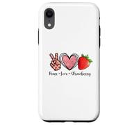 Peace Love Strawberry Shirts Farmer Strawberry Lover Fruit Coque pour iPhone XR