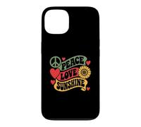 Peace Love Sunshine Tournesol Rétro Hippie Été Coque pour iPhone 13
