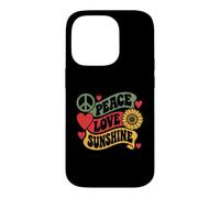 Peace Love Sunshine Tournesol Rétro Hippie Été Coque pour iPhone 14 Pro
