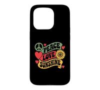 Peace Love Sunshine Tournesol Rétro Hippie Été Coque pour iPhone 15 Pro