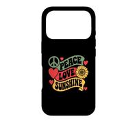 Peace Love Sunshine Tournesol Rétro Hippie Été Coque pour iPhone 17 Pro