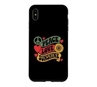 Peace Love Sunshine Tournesol Rétro Hippie Été Coque pour iPhone XS Max