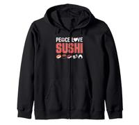 Peace Love Sushi Foodie Nigiri Maki Roll Lover Sweat à Capuche