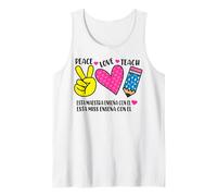 Peace Love Teach Teacher Appreciation Maestra Spanish Débardeur