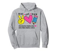 Peace Love Teach Teacher Appreciation Maestra Spanish Sweat à Capuche