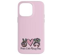 Peace Love Teaching with Messy Bun Funny Teacher Quote Coque pour iPhone 14 Pro Max