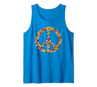 Peace Love Tenue Hippie Flower Power Années 60 70 Débardeur, Homme, Saphir, L